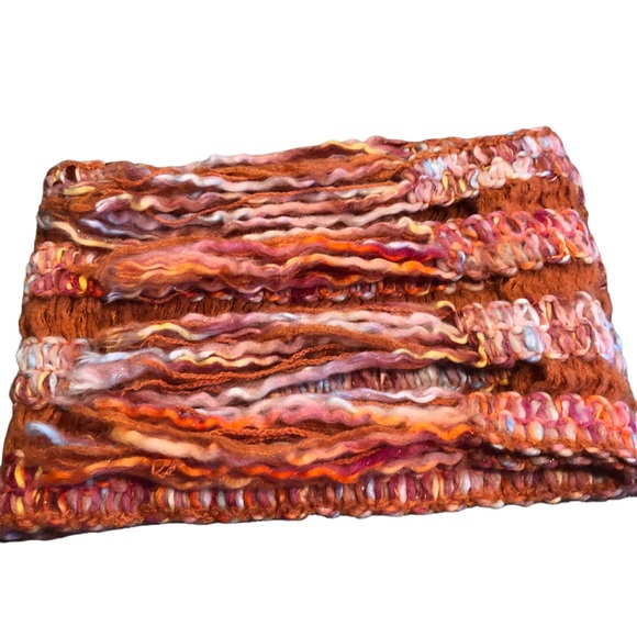 Aurora Paci Italia Woven Wool-Blend Fringe Scarf Made In Italy - Picture 9 of 13